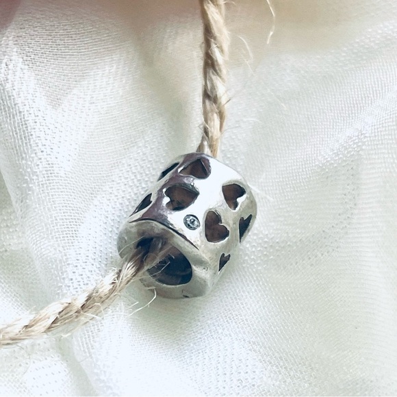 Authentic Pandora ALE Sterling Silver CZ Tunnel Of Love Charm - Picture 3 of 9